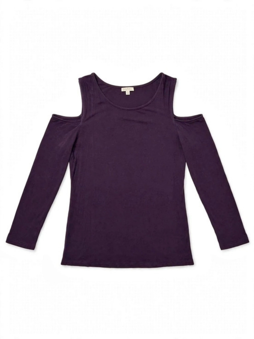 Women's Lily White Cold Shoulder 3/4 Sleeve Purple Size Medium
